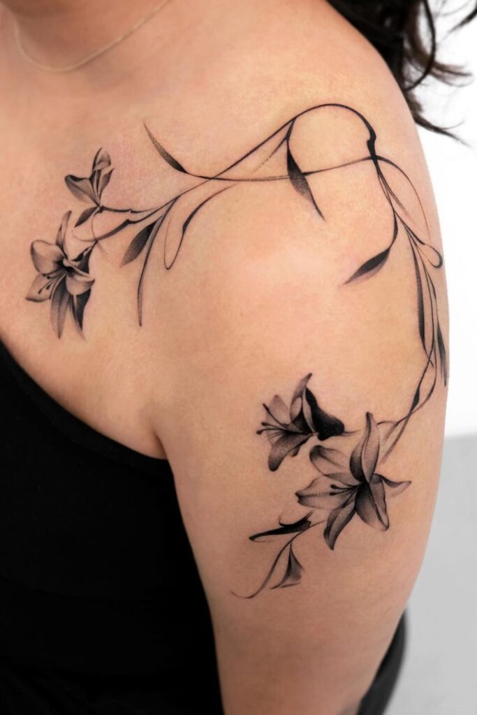 Flower Shoulder Tattoo