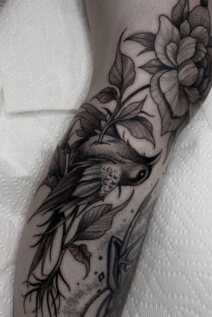 Gothic Floral Tattoo